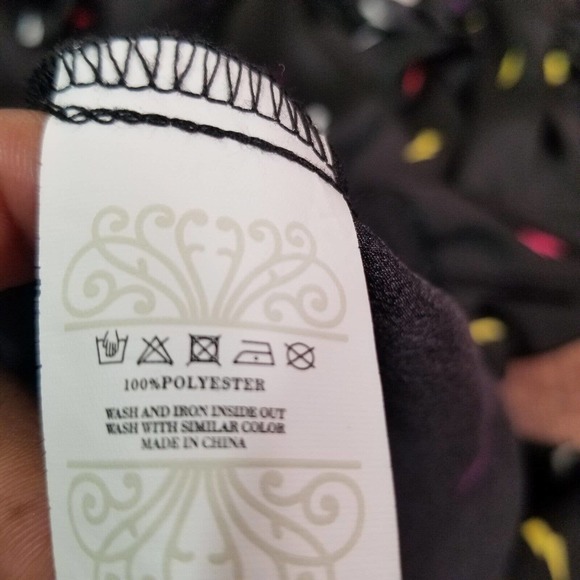 Never Fully Dressed Womens Dress L Large Black Smocked Mini Lightning Bolt - Picture 9 of 9